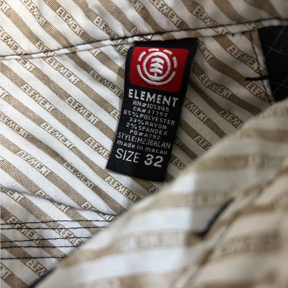 Element‎ Square Plaid Black Casual Board Shorts Skater Surf Beach Classic Retro